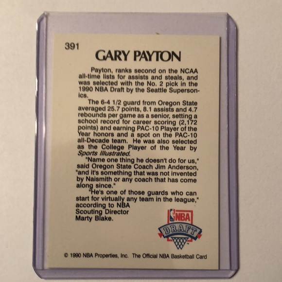 Vintage Gary Payton lottery and draft cards - Picture 3 of 5
